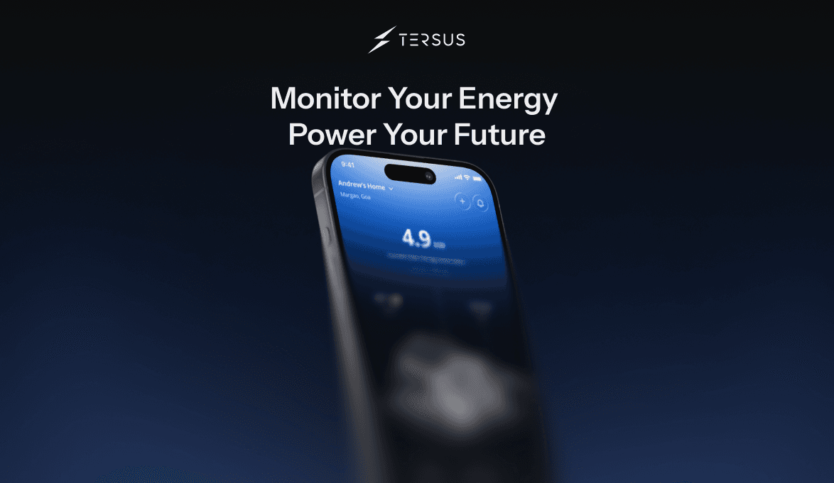 Tersus Energy mobile app showing real-time consumption graphs