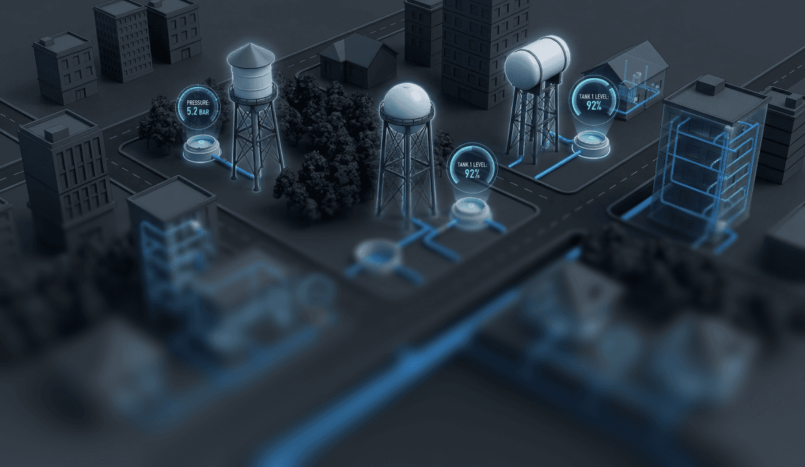 3D visualization of a smart water distribution network
